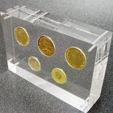 Acrylic Plexiglas tombstone Monedas