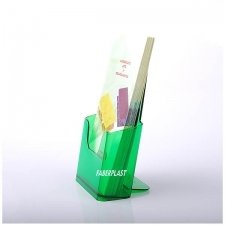 BROCHURE HOLDER ACRILIC POLYSTYRENETRANSLUCENT GREEN 1/3 A4 VERTICAL
