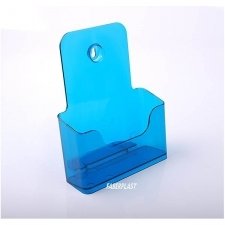 BROCHURE HOLDER ACRILIC POLYSTYRENE TRANSLUCENT BLUE A5 VERTICAL