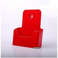 BROCHURE HOLDER ACRILIC POLYSTYRENEBRIGHT RED A5 VERTICAL
