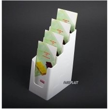 BROCHURE HOLDER ACRILIC POLYSTYRENE BRIGHT WHITE 1/3 A4 VERTICAL (4 CASES)