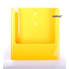 BROCHURE HOLDER ACRILIC POLYSTYRENE BRIGHT YELLOW A4 VERTICAL (WALL)