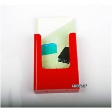 BROCHURE HOLDER ACRILIC POLYSTYRENEBRIGHT RED 1/3 A4 VERTICAL (WALL)