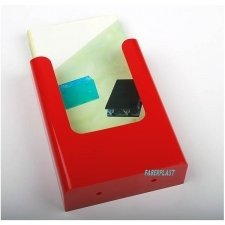 BROCHURE HOLDER ACRILIC POLYSTYRENEBRIGHT RED 1/3 A4 VERTICAL (WALL)