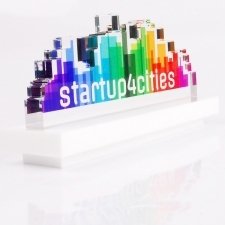 Acrylic Plexiglas Trophy Startup 4 Cities