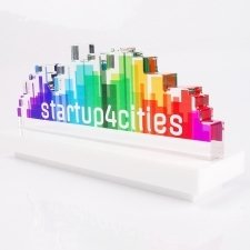 Acrylic Plexiglas Trophy Startup 4 Cities