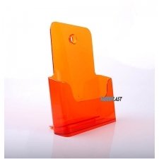 BROCHURE HOLDER ACRILIC POLYSTYRENETRANSLUCENT ORANGE A5 VERTICAL