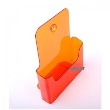 BROCHURE HOLDER ACRILIC POLYSTYRENETRANSLUCENT ORANGE A5 VERTICAL