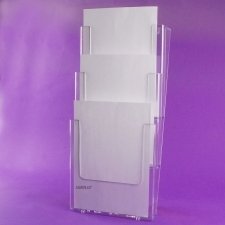 Acrylic Brochure Holder MURAL A4 VERTICAL 3 POCKETS