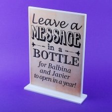 Perspex display MESSAGE IN A BOTTLE