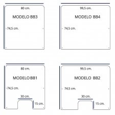 Perspex protective screen MODEL BB