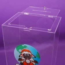 Acrylic plexiglas urn promotions and raffles AUPA TRAVEL