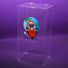 Acrylic plexiglas urn promotions and raffles AUPA TRAVEL