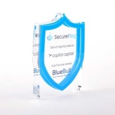 Acrylic plexiglas block SECURE FLAG