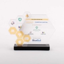 Acrylic plexiglas trophy BLUEBULL