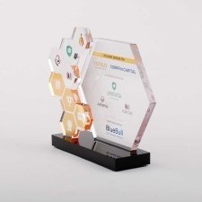 Acrylic plexiglas trophy BLUEBULL