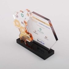 Acrylic plexiglas trophy BLUEBULL