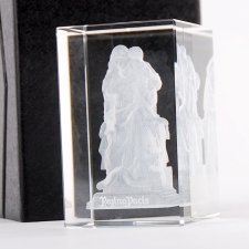 VIRGIN MARY 3D engraved glass cube