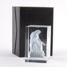VIRGIN MARY 3D engraved glass cube