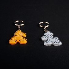 Acrylic plexiglas keyrings DONKEYS and DUCKS