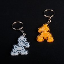 Acrylic plexiglas keyrings DONKEYS and DUCKS