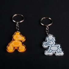 Acrylic plexiglas keyrings DONKEYS and DUCKS