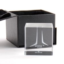 ARAMCO 3D engraved glass block