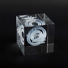 FIAT 3D Engraved Glass Block