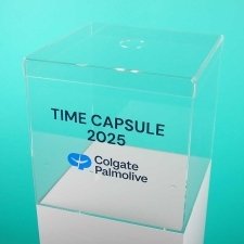 Acrylic time capsule showcase COLGATE PALMOLIVE