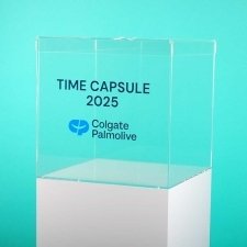 Acrylic time capsule showcase COLGATE PALMOLIVE