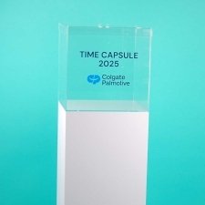 Acrylic time capsule showcase COLGATE PALMOLIVE