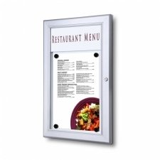 Silver outdoor wall mounted notice board