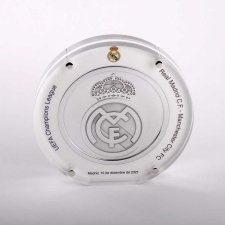 R Madrid CF medal in acrylic tombstone