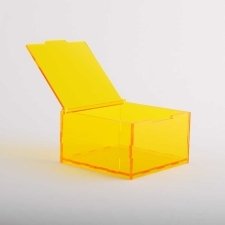 Fluorescent yellow acrylic box