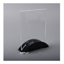 Acrylic plexiglas leaflet display BLACK CURVE