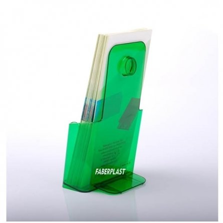 BROCHURE HOLDER ACRILIC POLYSTYRENETRANSLUCENT GREEN 1/3 A4 VERTICAL