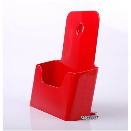 BROCHURE HOLDER ACRILIC POLYSTYRENEBRIGHT RED A5 VERTICAL