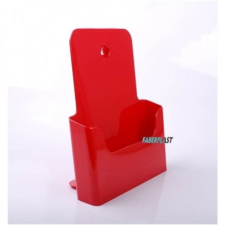 BROCHURE HOLDER ACRILIC POLYSTYRENEBRIGHT RED A4 VERTICAL