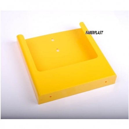 BROCHURE HOLDER ACRILIC POLYSTYRENE BRIGHT YELLOW A4 VERTICAL (WALL)