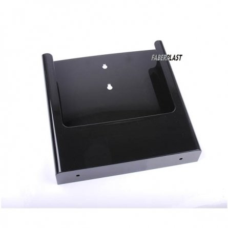 BROCHURE HOLDER ACRILIC POLYSTYRENE BRIGHT BLACK A4 VERTICAL (WALL)