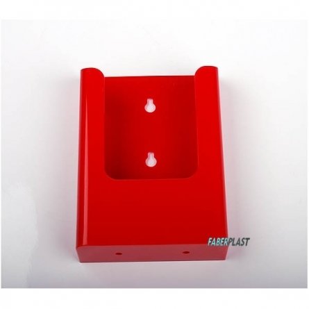 BROCHURE HOLDER ACRILIC POLYSTYRENEBRIGHT RED 1/3 A4 VERTICAL (WALL)