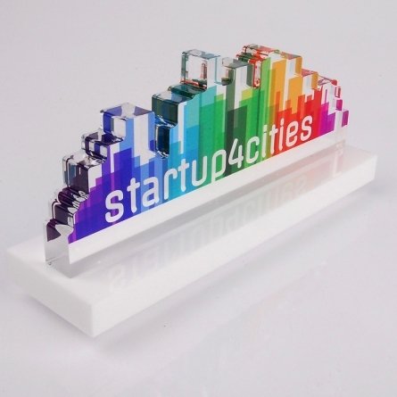 Acrylic Plexiglas Trophy Startup 4 Cities