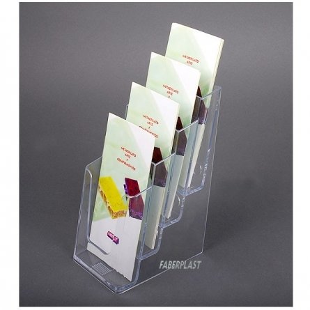 Brochure Holder Methacrylate 1/3 A4 vertical position (4 pockets) MOD B