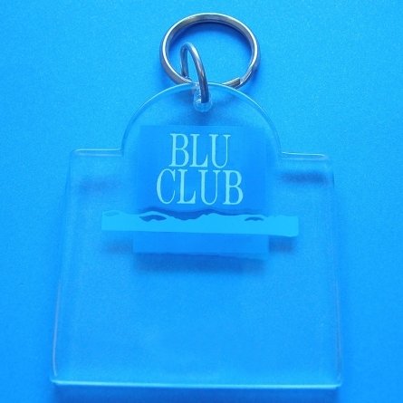 Acrylic plexiglas keyring BLU CLUB
