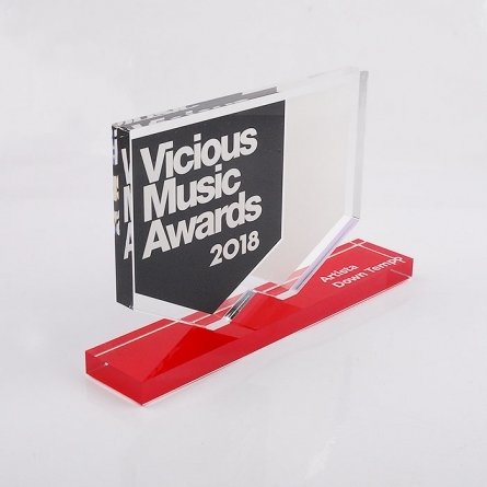 Perspex trophy VICIOUS MUSIC AWARDS