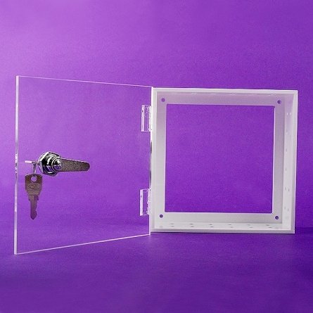 Perspex Safe Box THERMOSTAT White and transparent