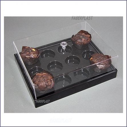 Tray display plexiglas Muffins