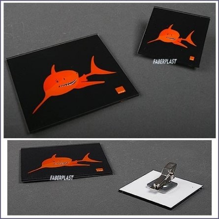 Badge Plexiglas Orange