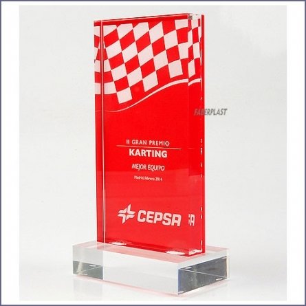 Acrylic Plexiglas Trophy Cepsa-karting