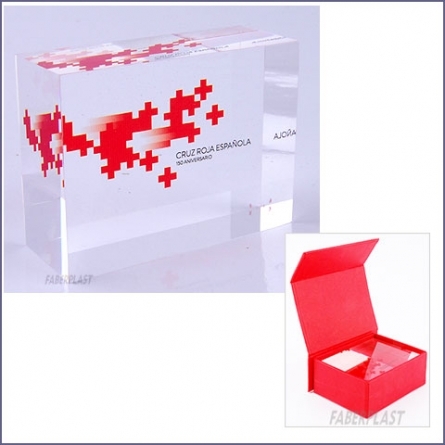 Acrylic Plexiglas Bloc Red Cross
